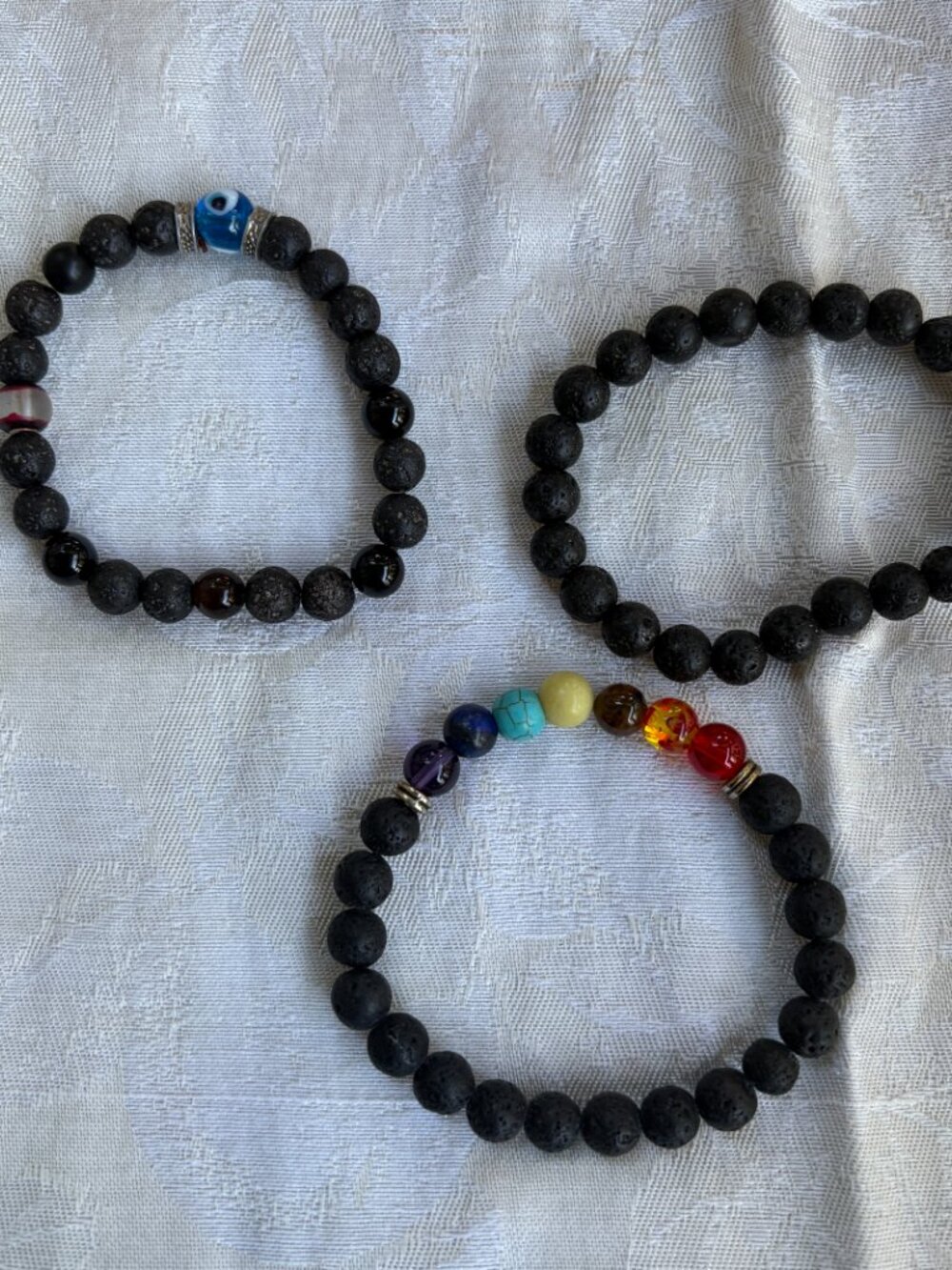 Black Stone Natural Lava Rock Aromatherapy Diffuser Bracelets 55g - Picture 3 of 3